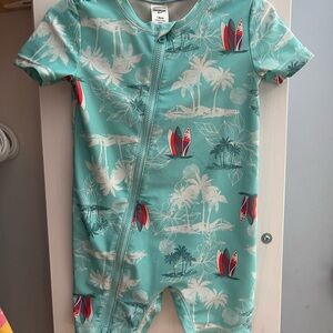OshKosh B'gosh Teal Surfboard Kids Swim One Piece - 18M